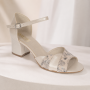 Sandale dama elegante bej din piele naturala cu toc de 6 cm MRSDACRM
